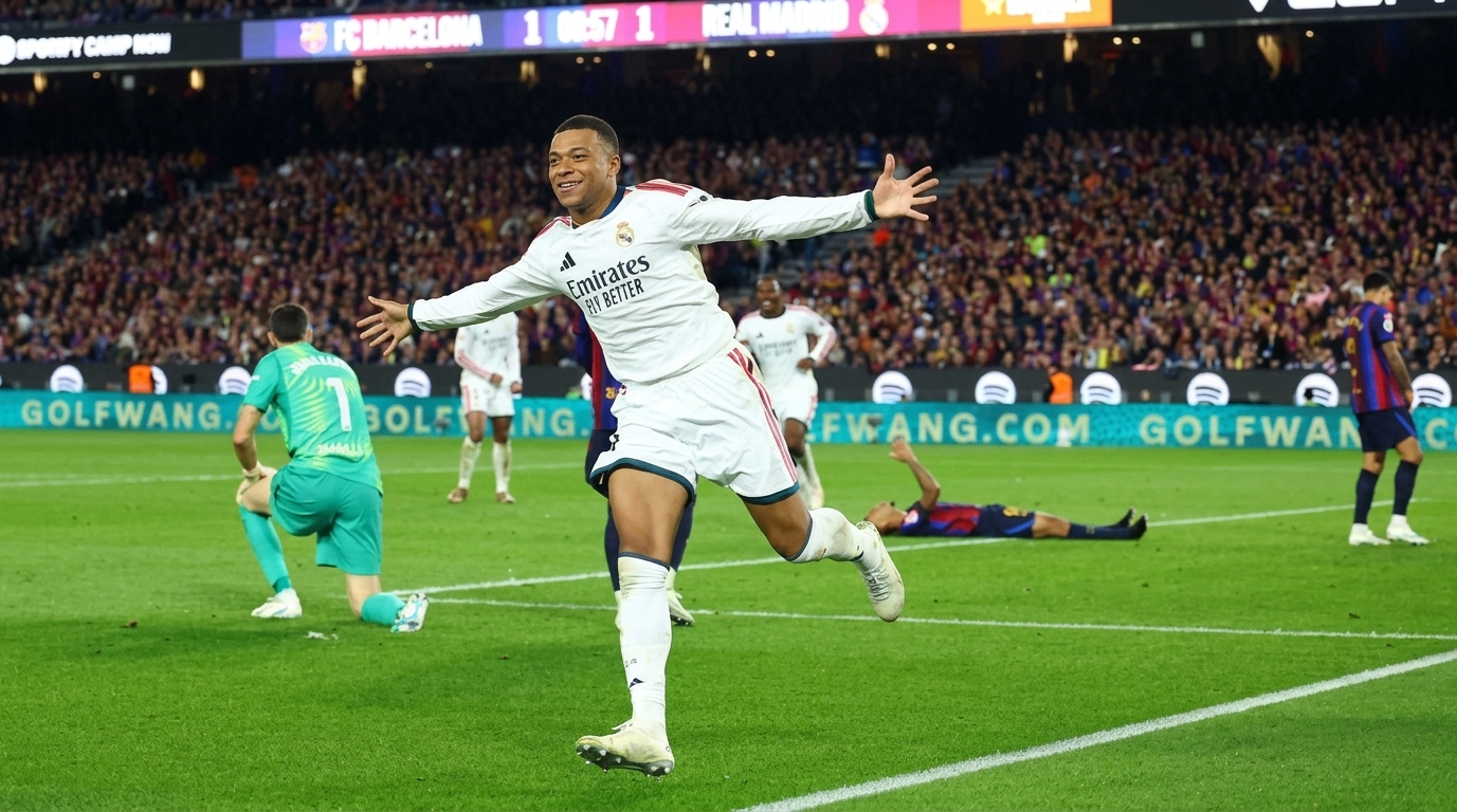 Mbappe mencetak brace saat mengalahkan Barcelona
